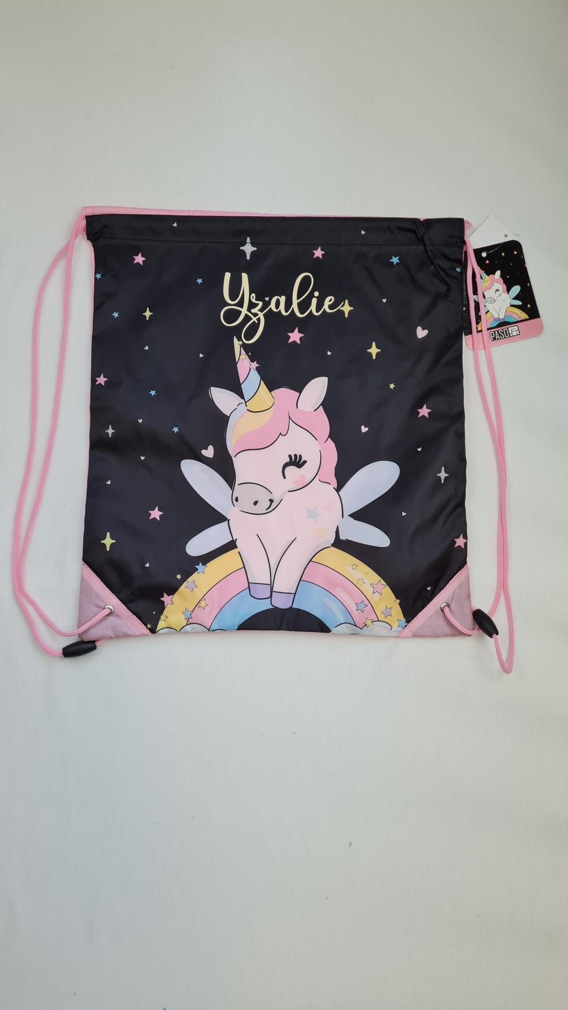 Sac de gym | Sac à chaussures Enfant 38cm | Licorne Arc-En-Ciel - Calincaline.be