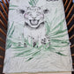 Couverture Plaid Bébé Lionceau Vert | 70cm x 95cm | Couleur minky au choix - Calincaline.be