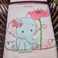 Couverture Plaid Bébé Eléphant Rose | 70cm x 95cm | Couleur minky au choix