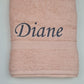 Ensemble Drap de bain + Gant de toilette assorti | Prénom Brodé | Rose Pâle - Calincaline.be