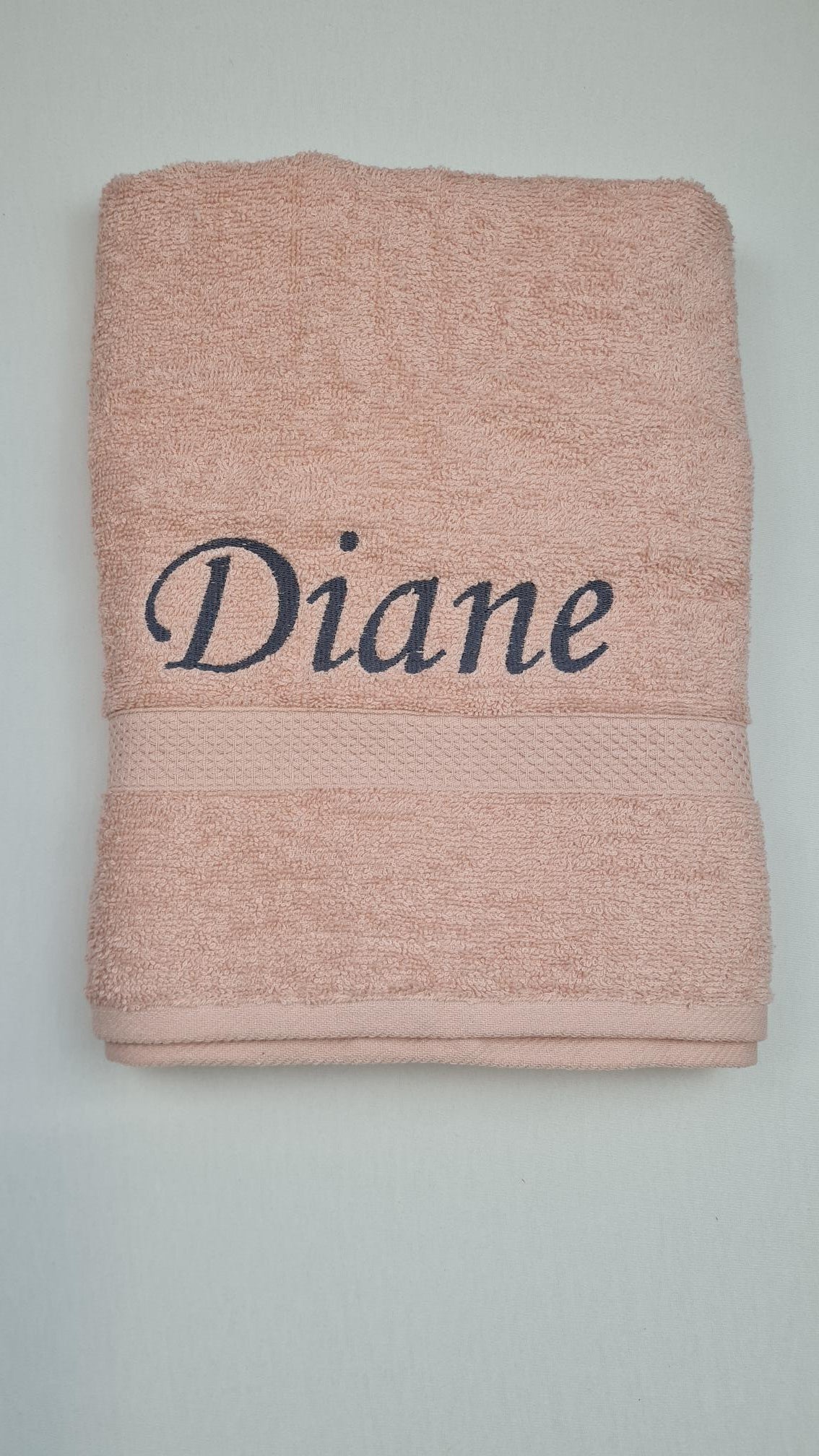 Ensemble Drap de bain + Gant de toilette assorti | Prénom Brodé | Rose Pâle - Calincaline.be