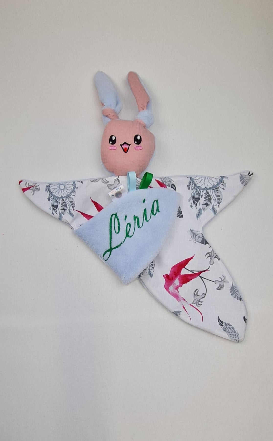 Créez Votre Doudou Lapin Câlin | Fille | Avec prénom brodé - Calincaline.be
