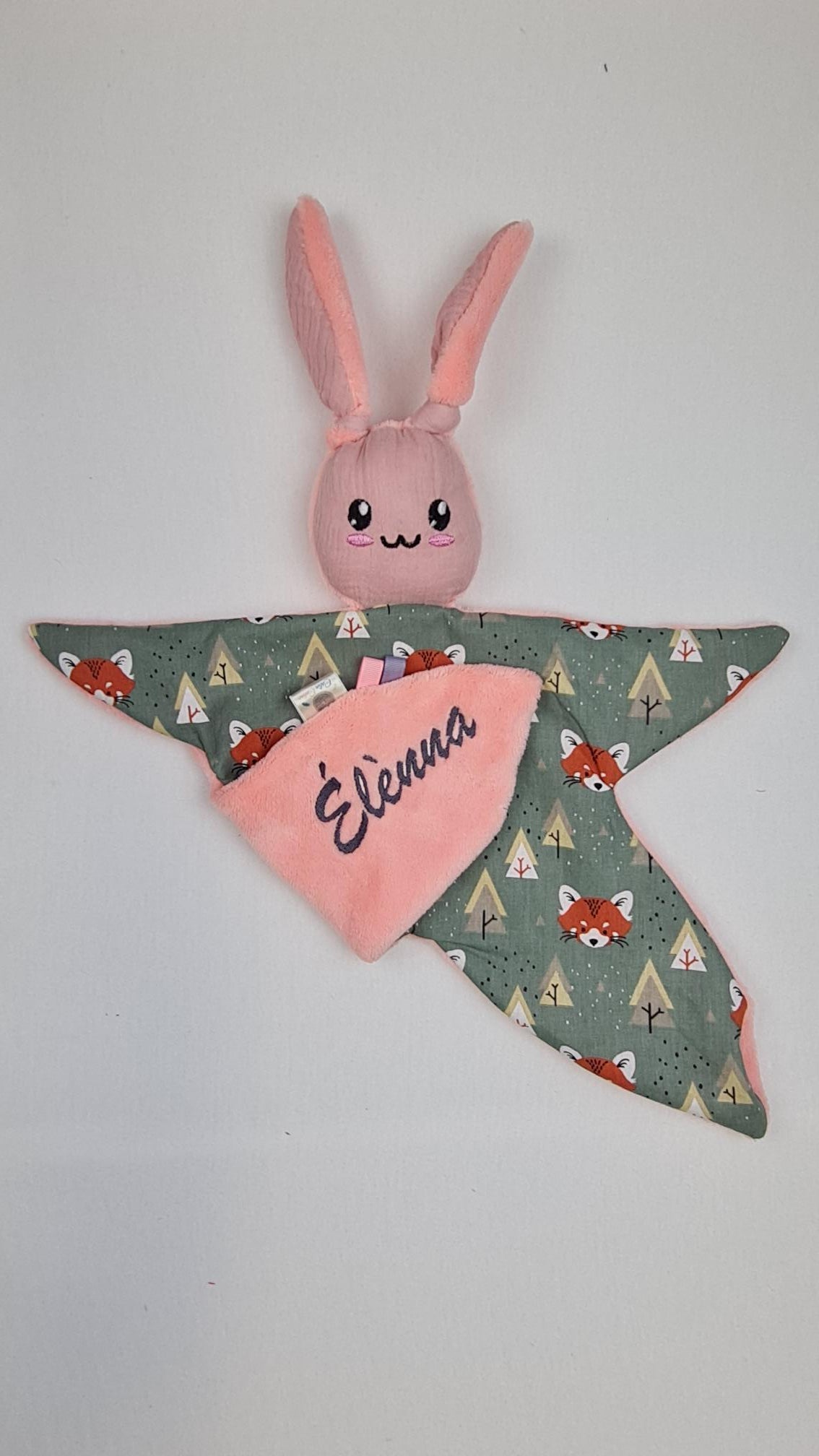 Créez Votre Doudou Lapin Câlin | Fille | Avec prénom brodé - Calincaline.be