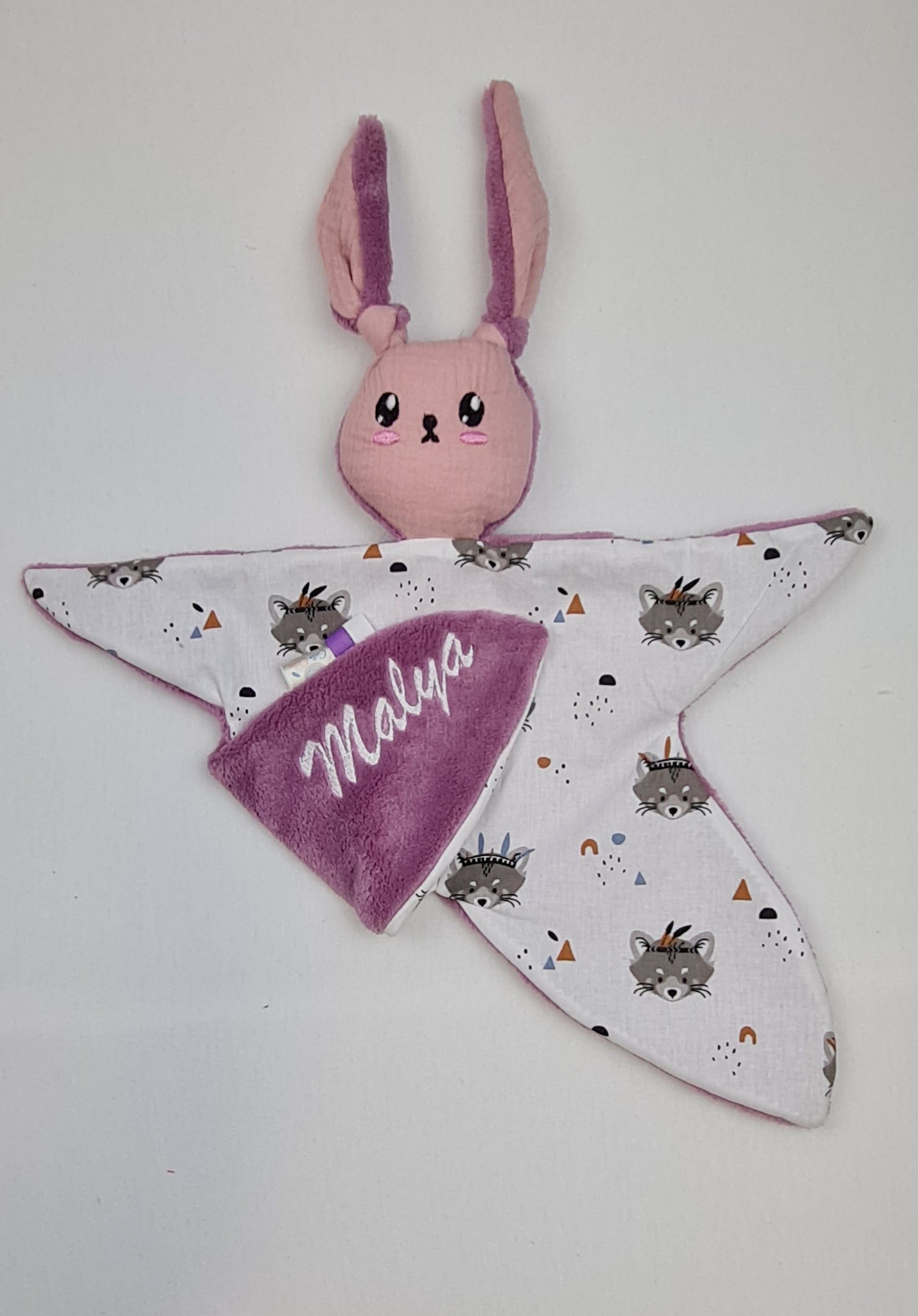 Créez Votre Doudou Lapin Câlin | Fille | Avec prénom brodé - Calincaline.be