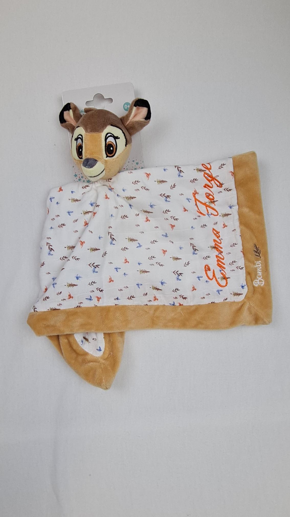 Doudou Mouchoir Disney Bambi Brun Personnalisé | 40cm - Calincaline.be