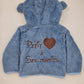 Veste Polaire Enfant -Bleu Jeans- | Message Brodé | De 6 à 18 mois - Calincaline.be