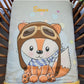 Couverture Plaid Bébé Renard Pilote | 70cm x 95cm | Couleur minky au choix