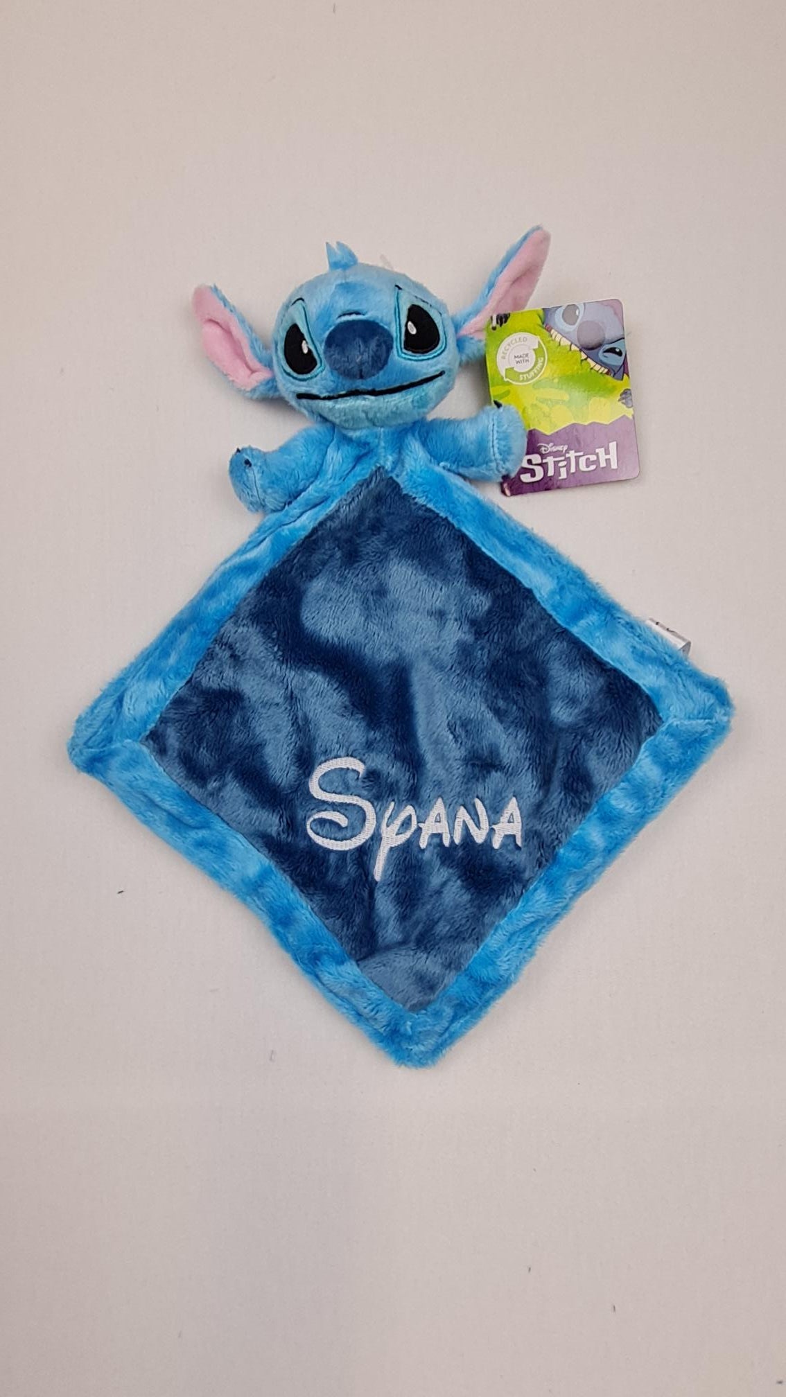Doudou Mouchoir Disney Stitch 21cm | Avec prénom brodé | Pastel - Calincaline.be