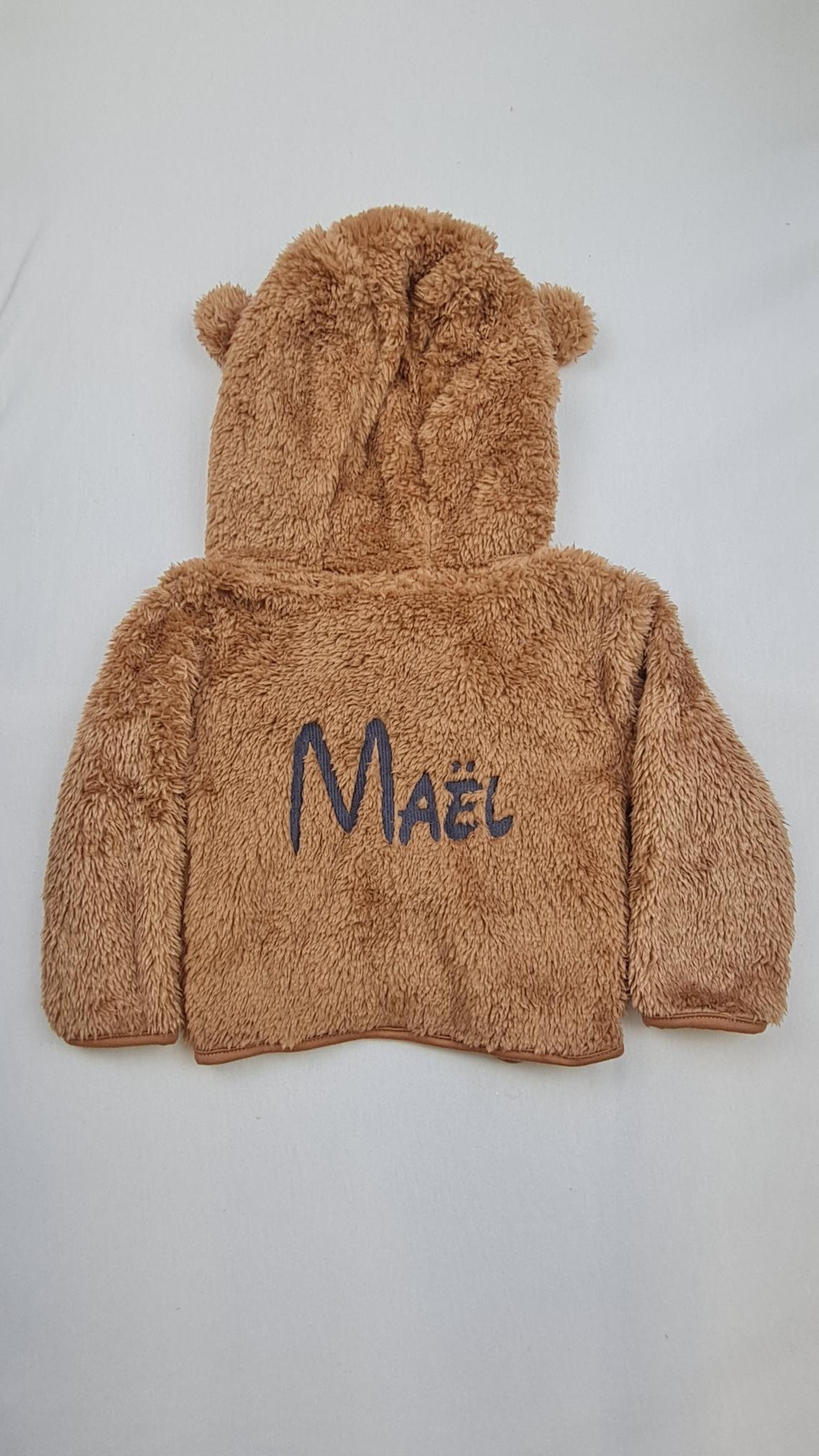Veste Polaire Enfant -Brun Camel- | Message Brodé | De 6 à 18 mois - Calincaline.be
