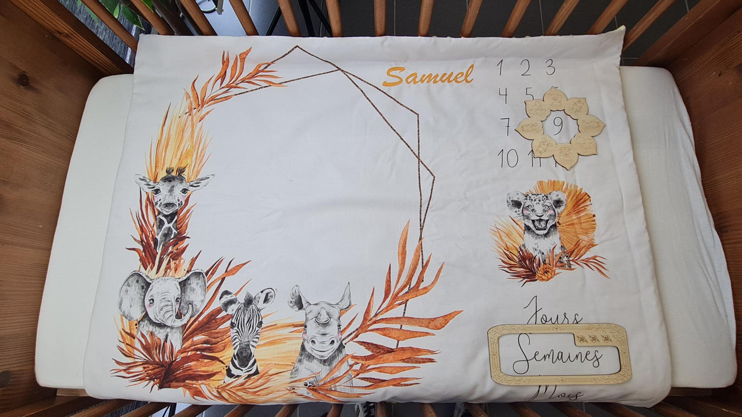 Couverture Etape Savane Brun | A personnaliser | 95cm x 75cm - Calincaline.be