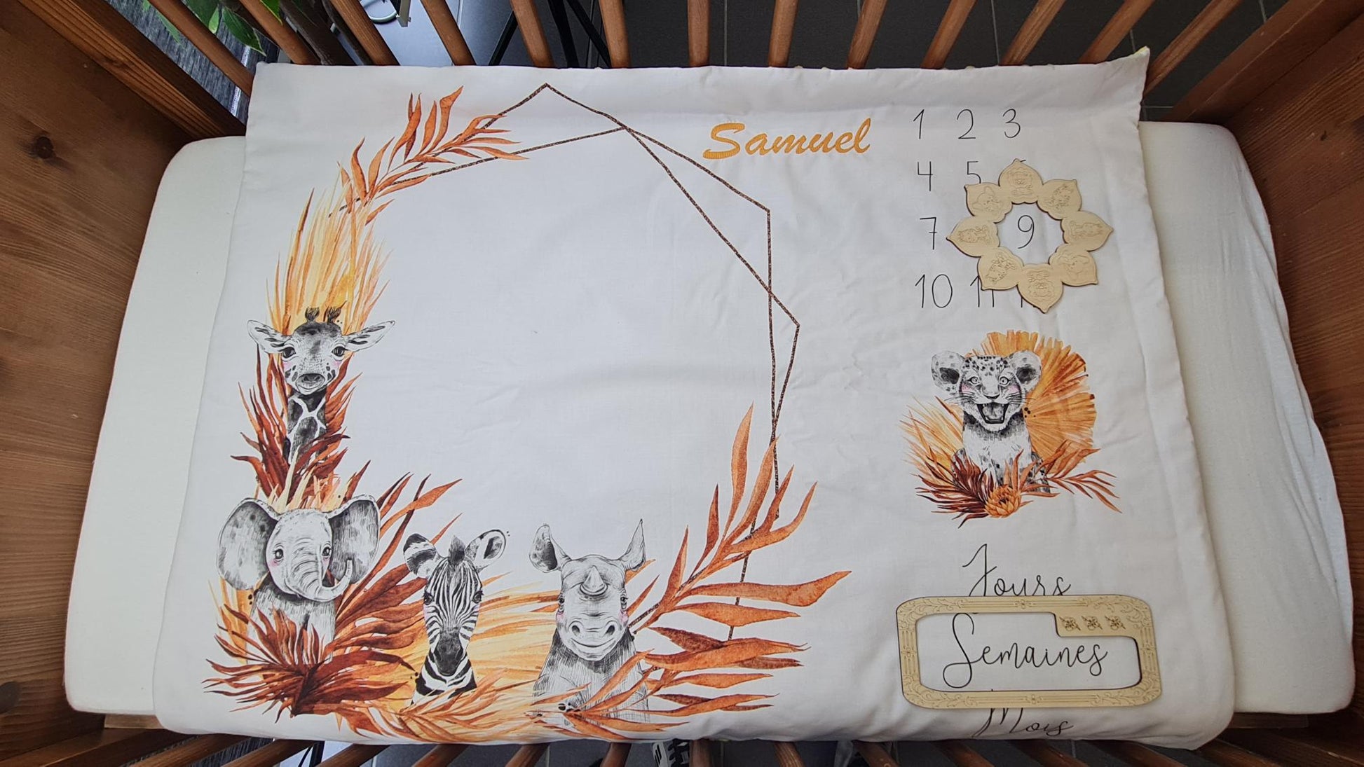Couverture Etape Savane Brun | A personnaliser | 95cm x 75cm - Calincaline.be