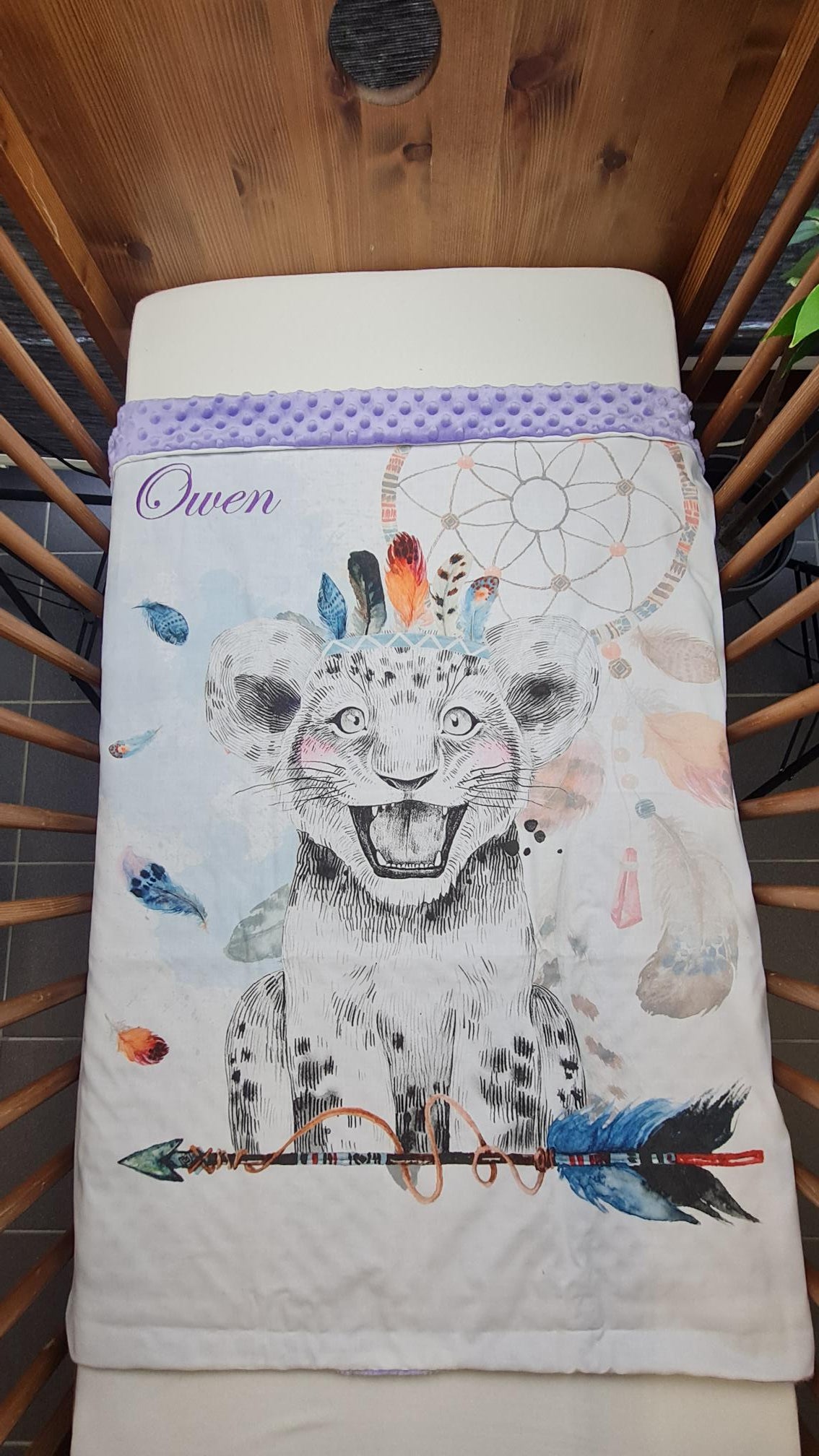 Couverture Plaid Lionceau Rêves | 70cm x 95cm | Couleur minky au choix - Calincaline.be
