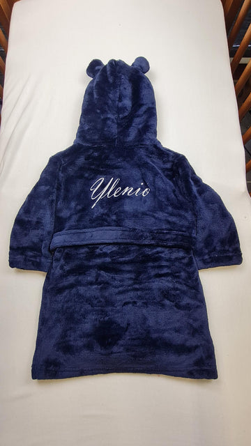 Peignoir enfant | Bleu nuit | Personnalisé avec prénom | 3 tailles - Calincaline.be