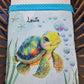 Couverture Plaid Tortue de Mer Garçon | 70cm x 95cm | Couleur minky au choix