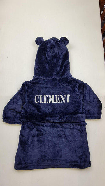 Peignoir enfant | Bleu nuit | Personnalisé avec prénom | 3 tailles - Calincaline.be