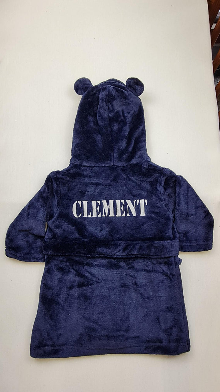 Peignoir enfant | Bleu nuit | Personnalisé avec prénom | 3 tailles - Calincaline.be