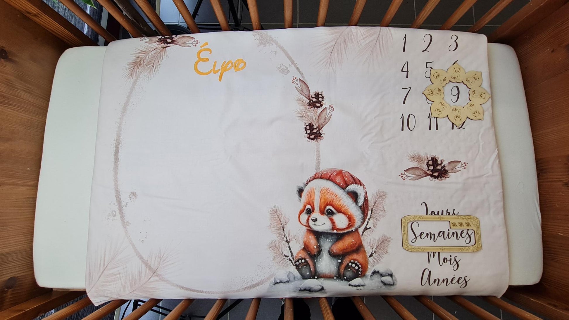 Couverture Etape Panda Roux | A personnaliser | 95cm x 75cm - Calincaline.be