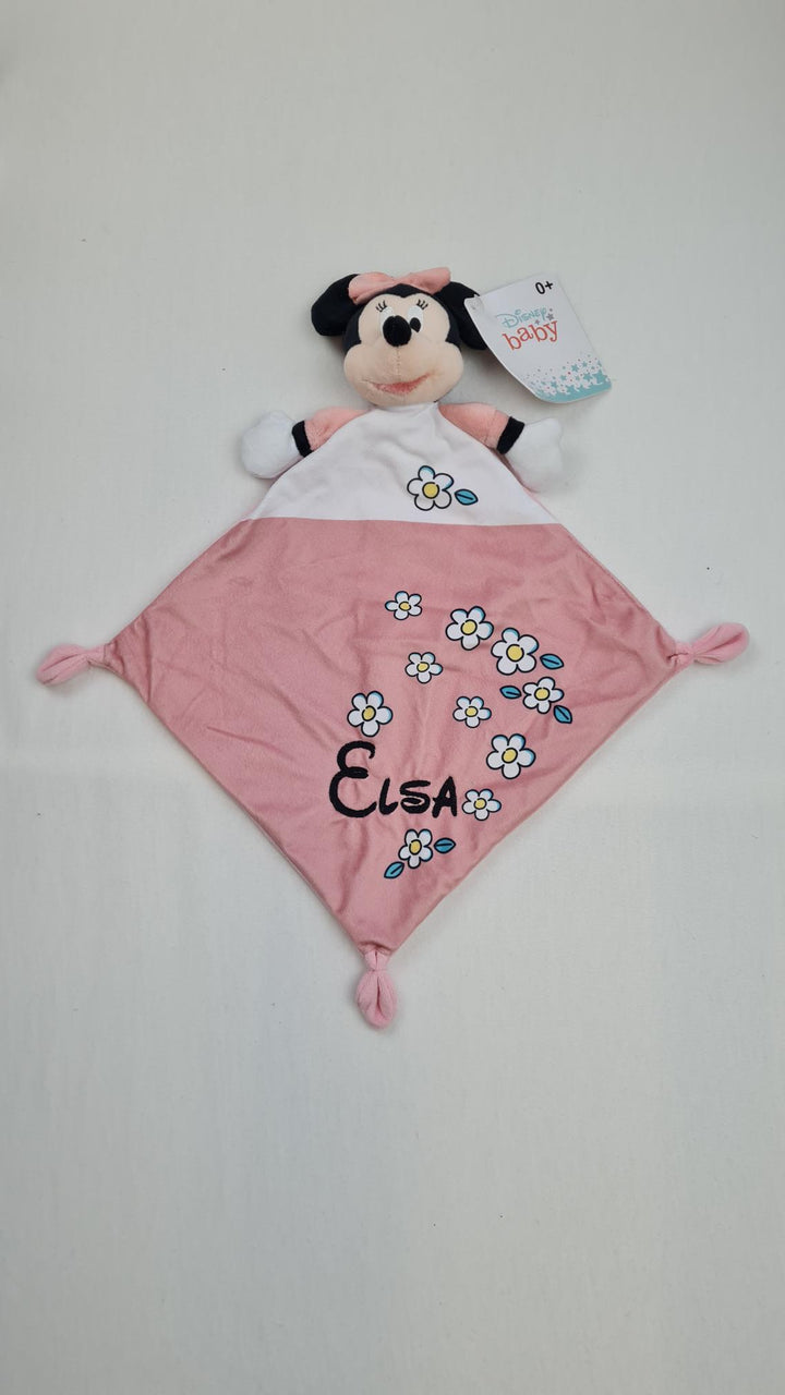 Doudou Minnie Fleurs Personnalisé 25cm | Disney Baby - Calincaline.be
