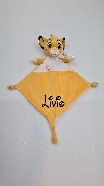 Doudou Disney Simba 30cm Jaune avec Fleur | Prénom Personnalisé - Calincaline.be