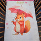 Couverture Plaid Ecureuil Parapluie | 70cm x 95cm | Couleur minky au choix
