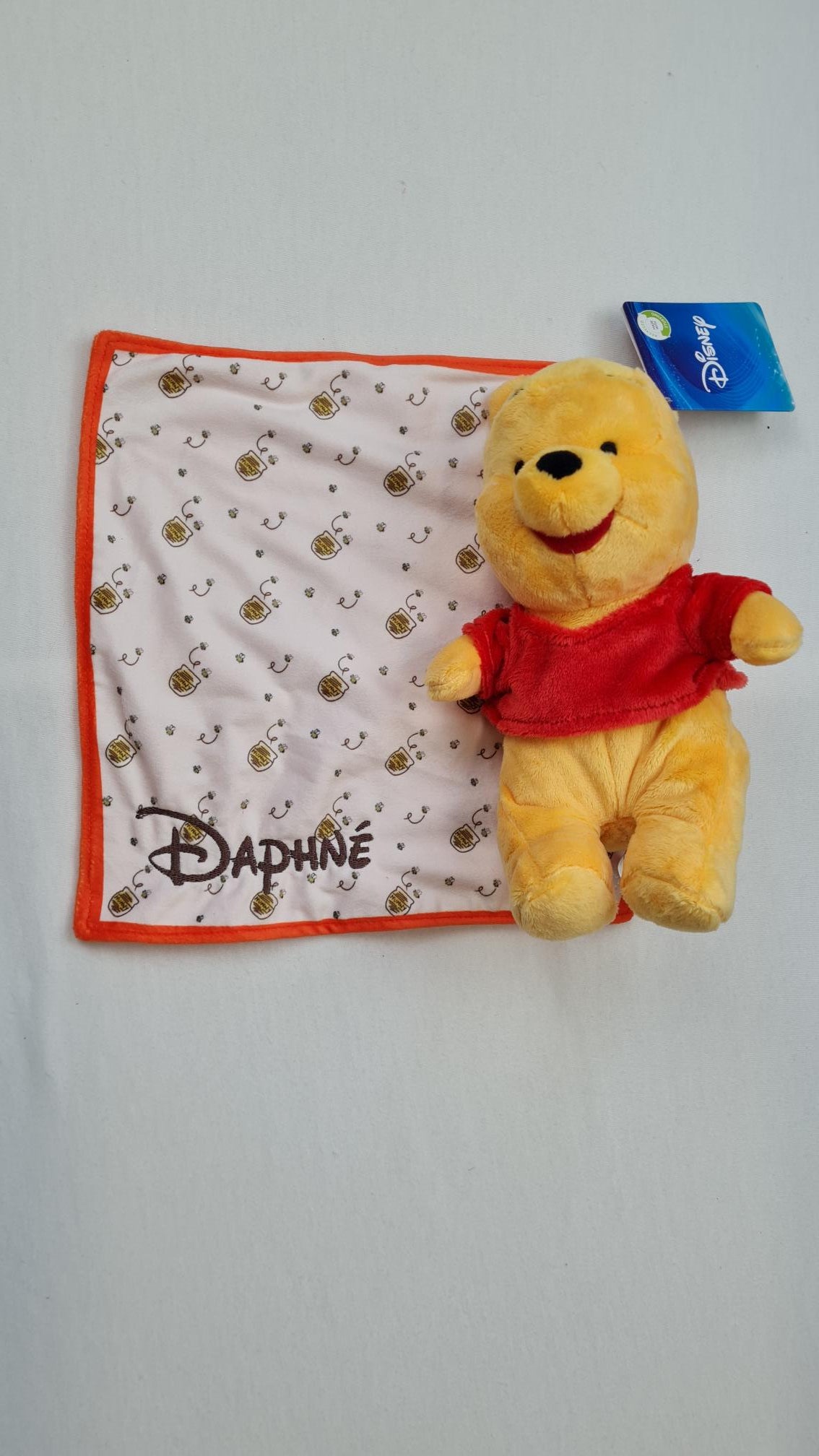 Doudou Peluche Winnie 25cm avec Mouchoir Personnalisé | Nicotoy