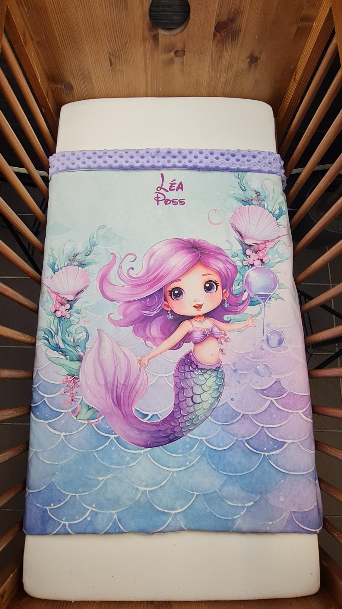 Couverture Plaid Bébé | Sirène | 70cm x 95cm | A Personnaliser