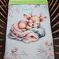Couverture Plaid Bébé | Biche Rose Endormie | 70cm x 95cm | A Personnaliser