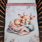 Couverture Plaid Bébé | Biche Rose Endormie | 70cm x 95cm | A Personnaliser