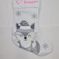 Botte de Noël Blanche personnalisée | Renard | 49cm
