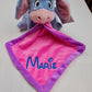 Doudou Peluche Bourriquet Violet 25cm | Mouchoir Personnalisé