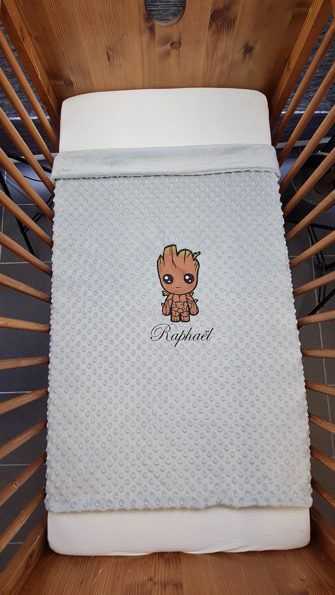 Créez Votre Couverture Bébé Brodée 75cm x 100cm | Modèle Double Minky Garçon