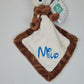 Doudou Mouchoir Disney Tic et Tac 21cm | Avec prénom | Tic Brun Foncé