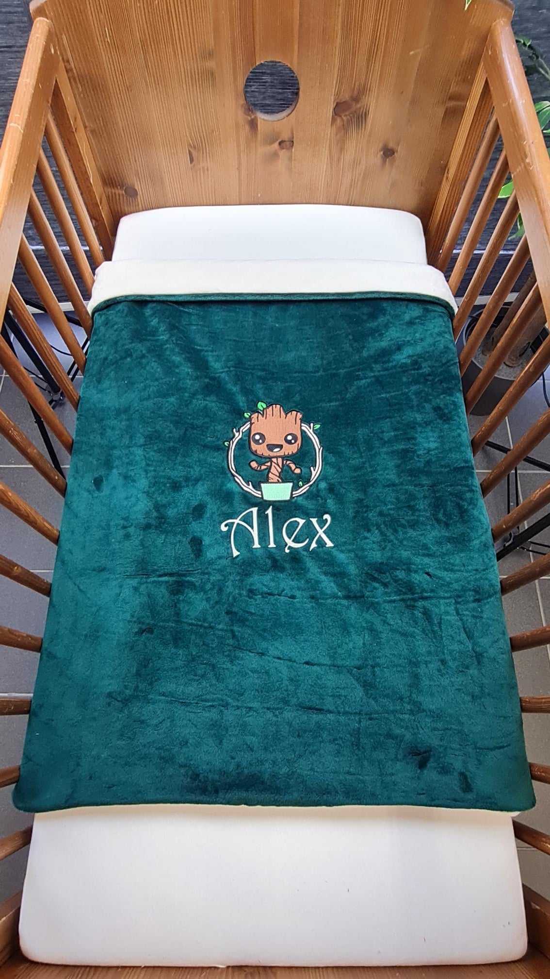 Créez Votre Couverture Bébé Brodée 75cm x 100cm | Modèle Double Minky Garçon