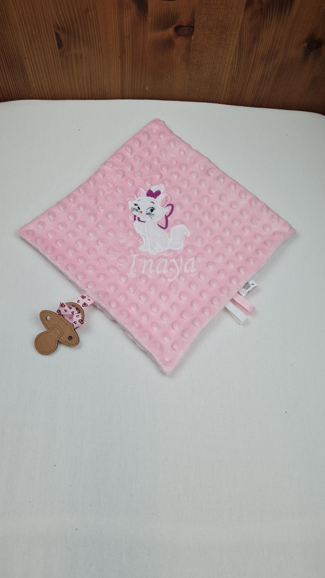 Créez Votre Doudou Minky Carré Personnalisé | 30cm | Fille