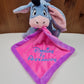 Doudou Peluche Bourriquet Violet 25cm | Mouchoir Personnalisé