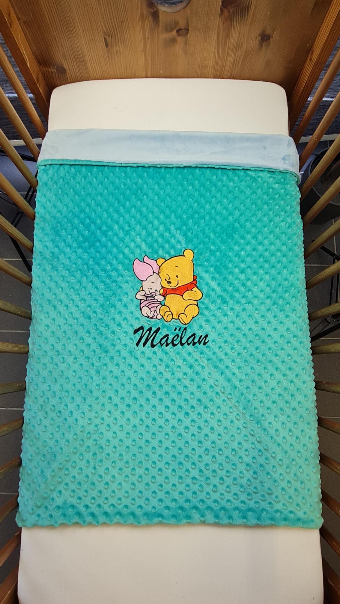 Créez Votre Couverture Bébé Brodée 75cm x 100cm | Modèle Double Minky Garçon