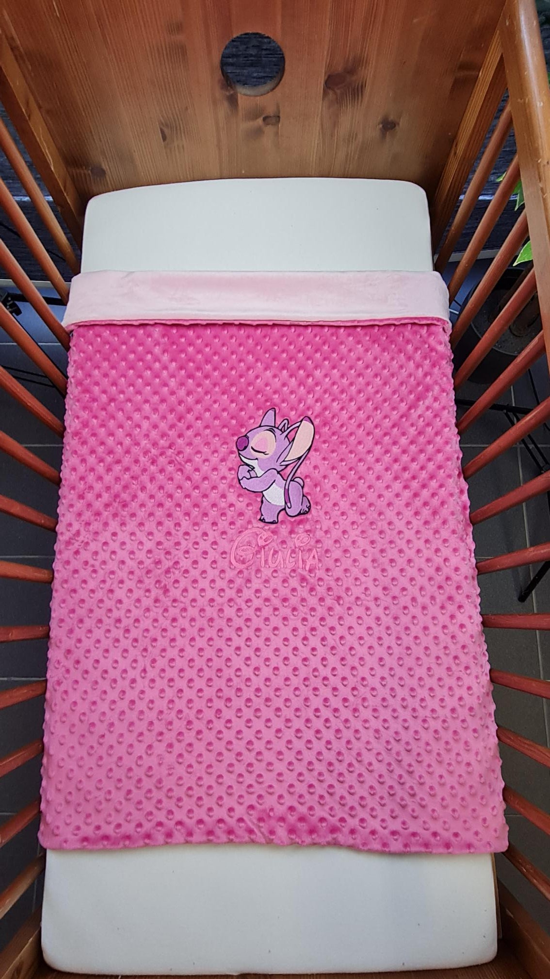 Créez Votre Couverture Bébé Brodée 75cm x 100cm | Modèle Double Minky Fille