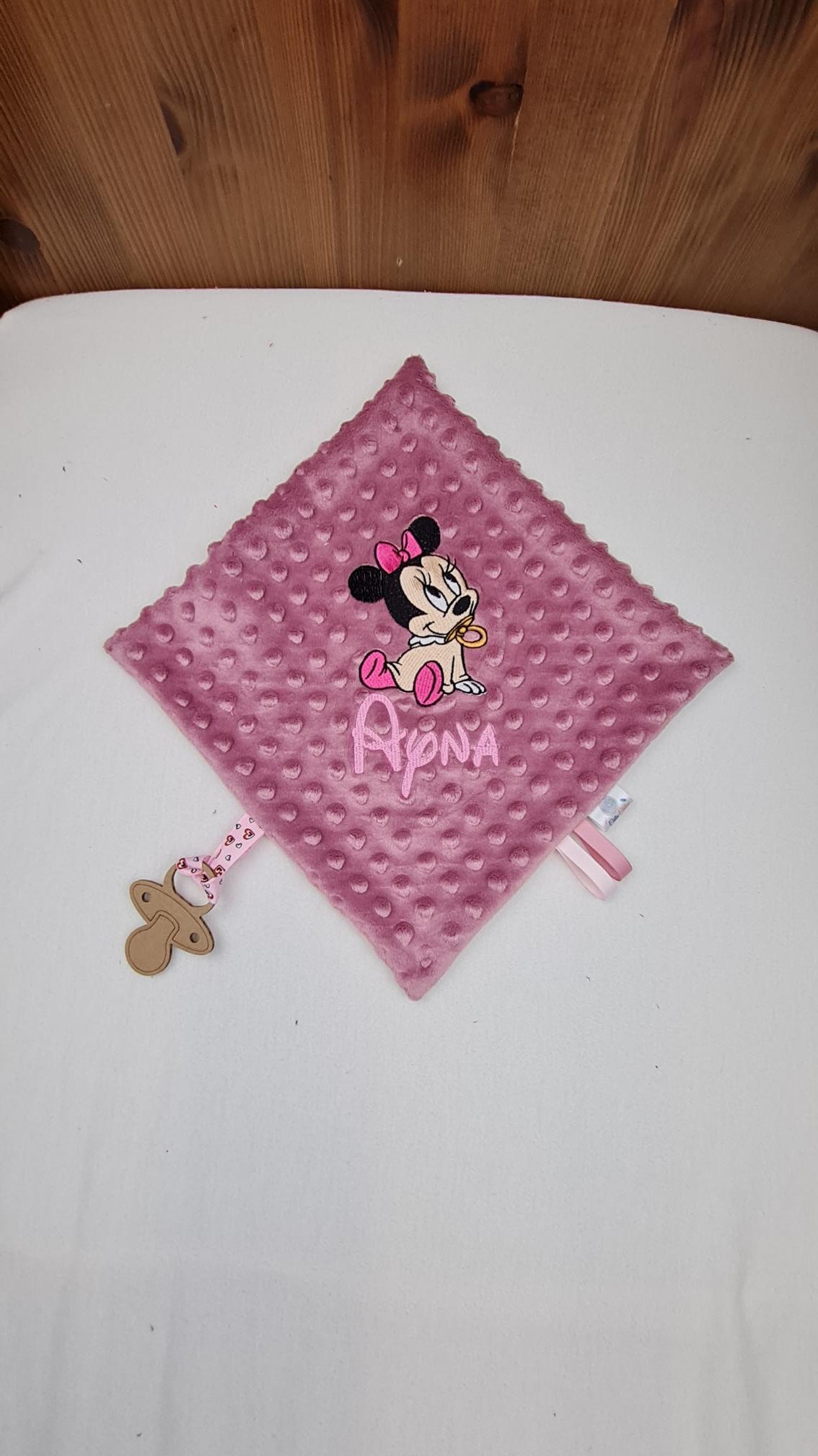 Créez Votre Doudou Minky Carré Personnalisé | 30cm | Fille