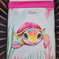Couverture Plaid Tortue de Mer Rose | 70cm x 95cm | Couleur minky au choix