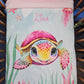 Couverture Plaid Tortue de Mer Rose | 70cm x 95cm | Couleur minky au choix