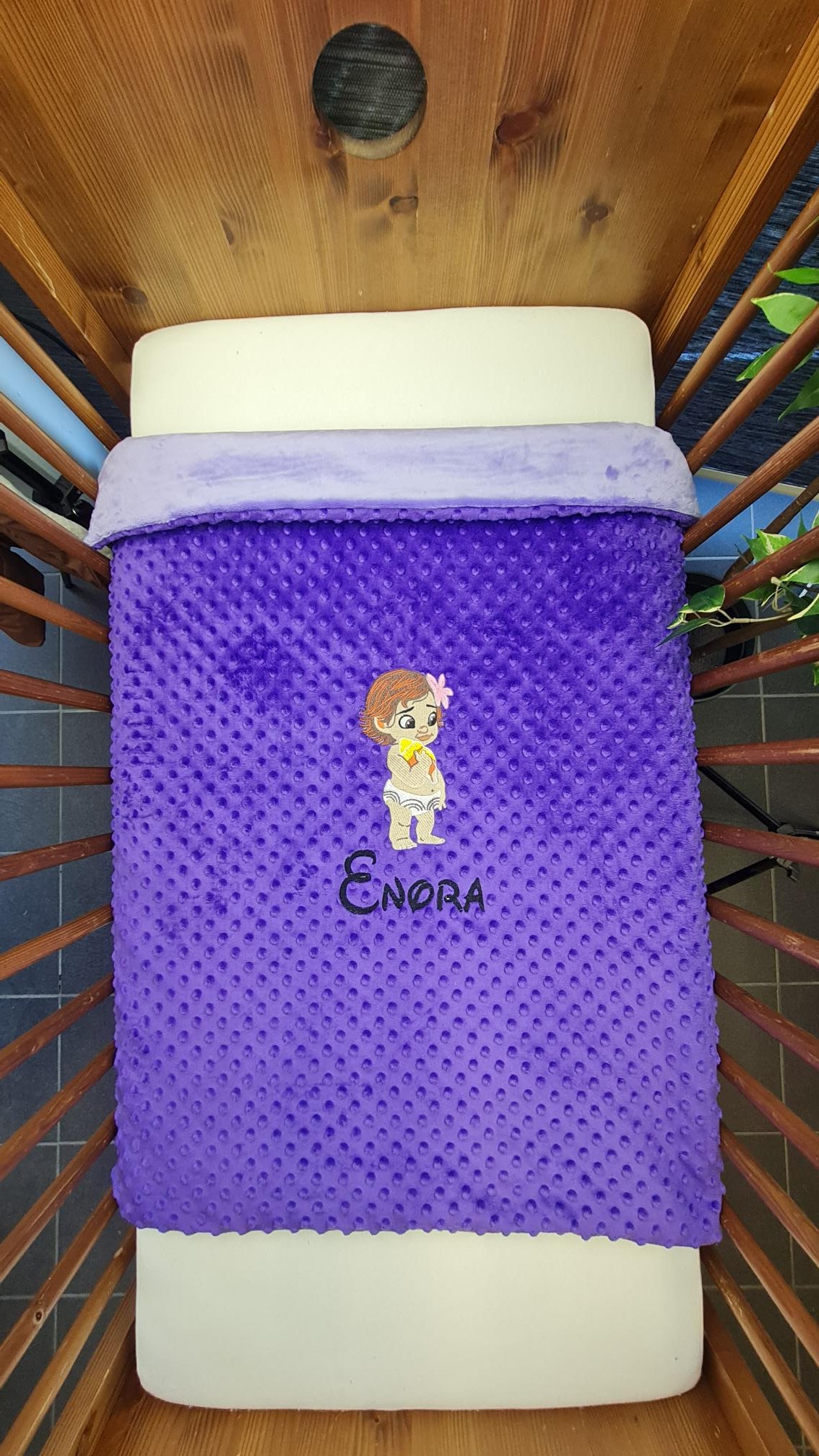 Créez Votre Couverture Bébé Brodée 75cm x 100cm | Modèle Double Minky Fille