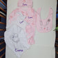 Kit de naissance 6 pièces Lapinou Rose | 3 tailles | A personnaliser - Calincaline.be