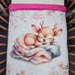 Couverture Plaid Bébé | Biche Rose Endormie | 70cm x 95cm | A Personnaliser