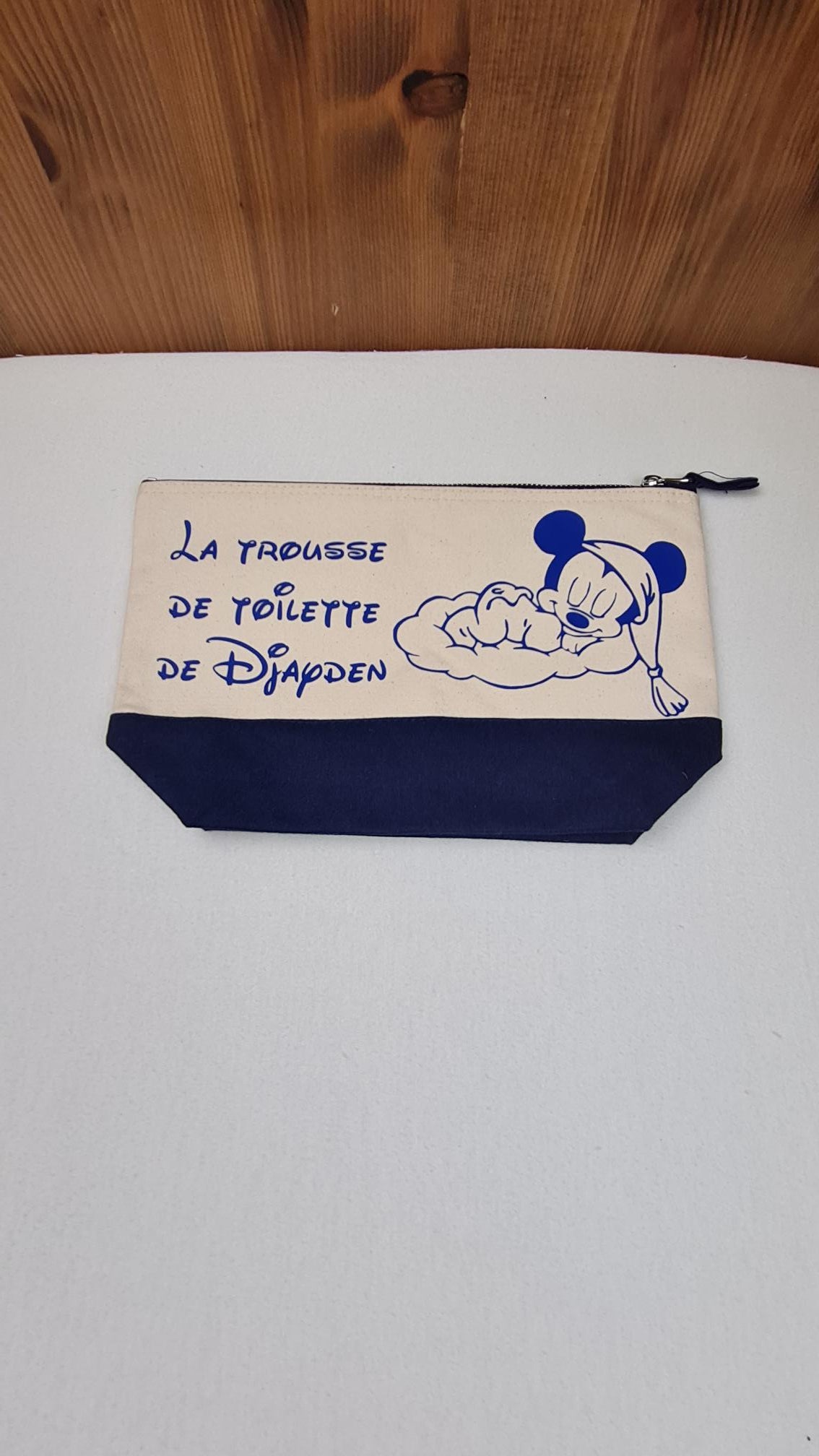 Trousse de toilette garçon personnalisée 3L et 5L | Bleu et Beige