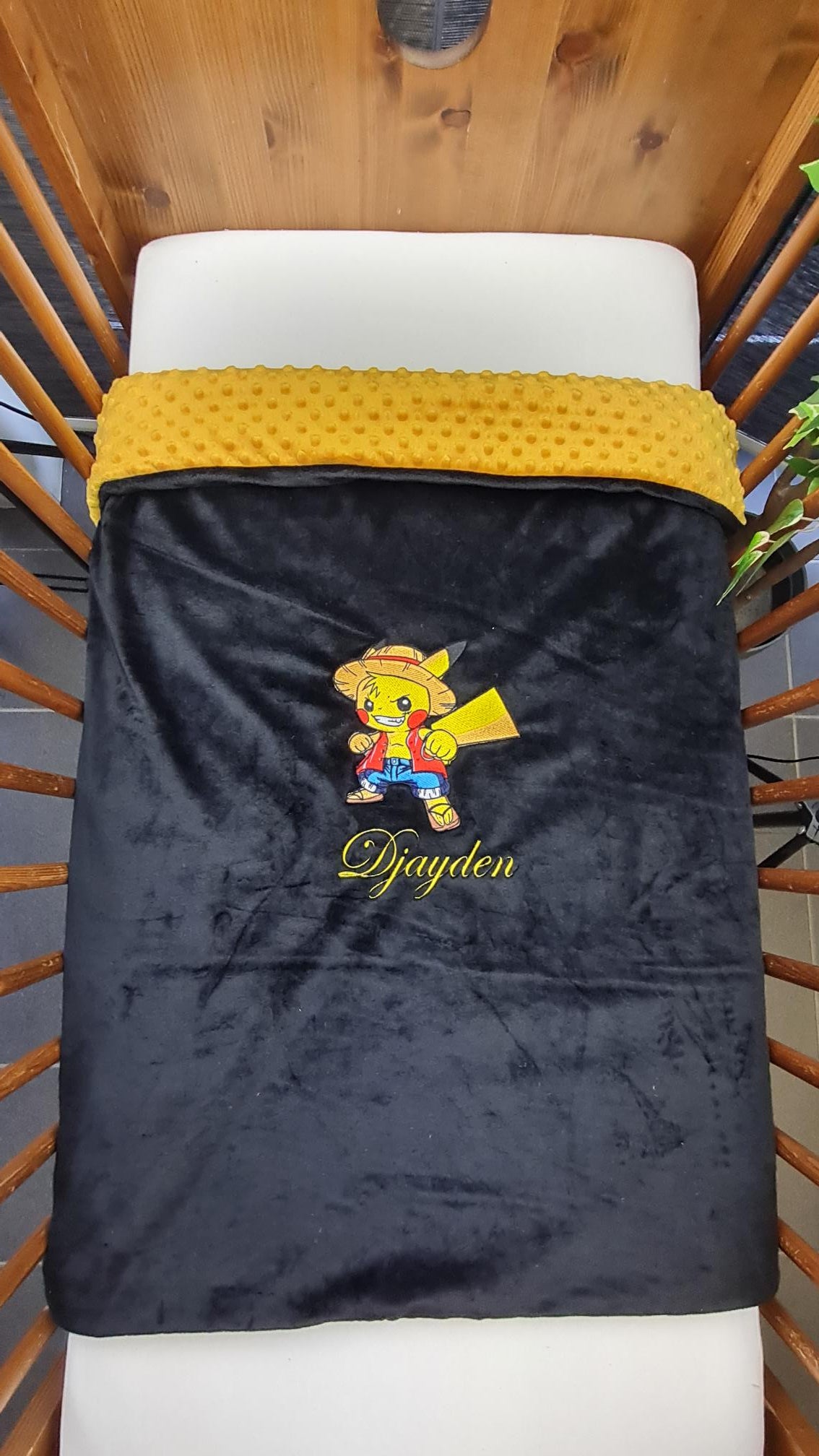 Créez Votre Couverture Bébé Brodée 75cm x 100cm | Modèle Double Minky Garçon