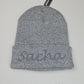 Bonnet Rabat Avec Prénom Brodé | Taille Unique | Gris Chine
