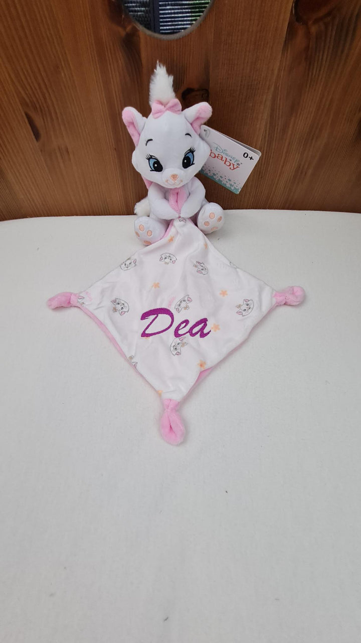 Doudou Peluche Mouchoir Disney Marie | Avec prénom | Aristochats