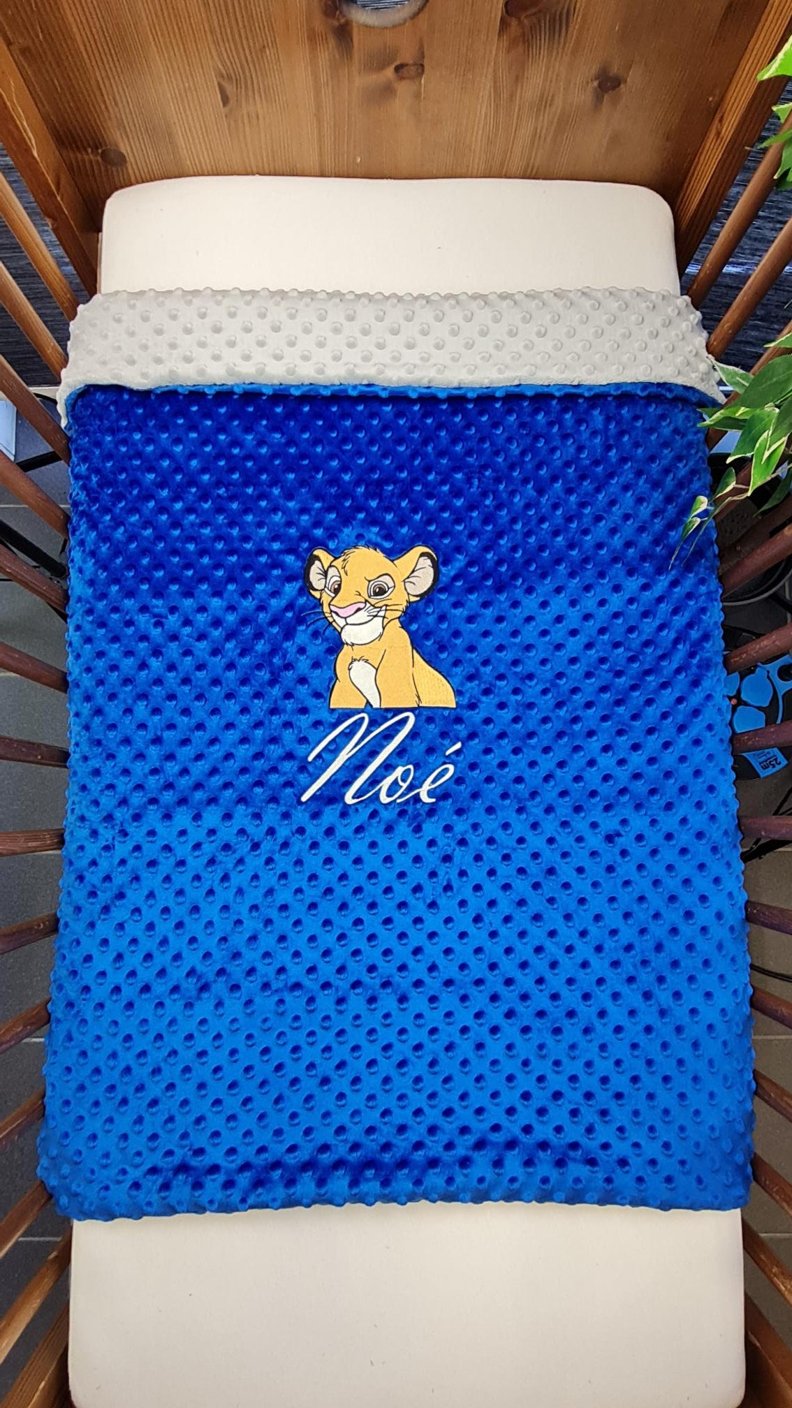 Créez Votre Couverture Bébé Brodée 75cm x 100cm | Modèle Double Minky Garçon