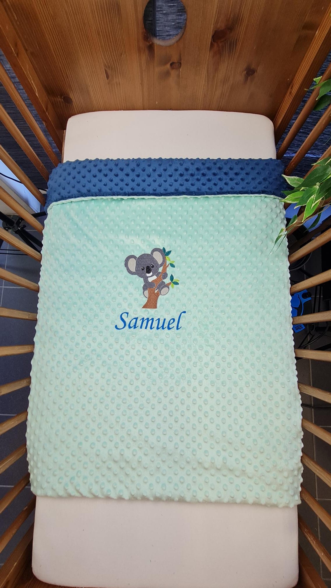 Créez Votre Couverture Bébé Brodée 75cm x 100cm | Modèle Double Minky Garçon