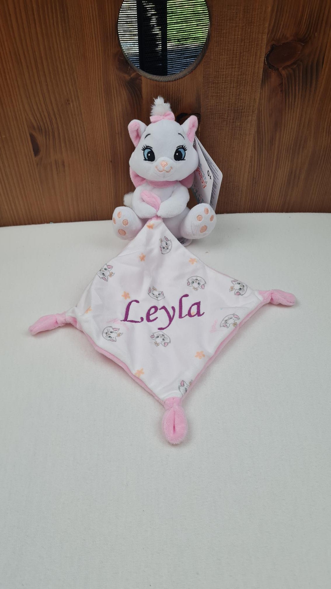 Doudou Peluche Mouchoir Disney Marie | Avec prénom | Aristochats